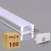 Profilé 2 mètres - U - Aluminium - pour LED