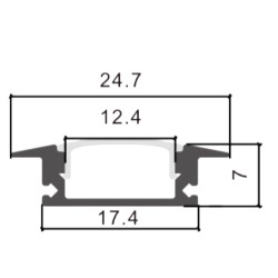 COMPRAR Perfil de Aluminio com "Asas" para encastrar 2m