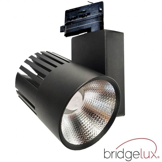 LED Strahler 40W GRAZ  Schwarz BRIDGELUX Chip 3-Phasen Schienensystem CRI +90