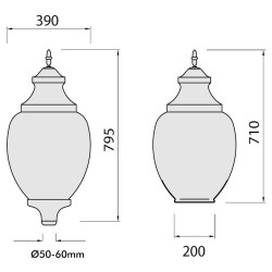 Farola VERSALLES para Lámpara LED E27 - 40W -50W