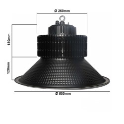 Campana LED 150W-180W-200W CCT PRO BLACK OSRAM CHIP DURIS E 2835