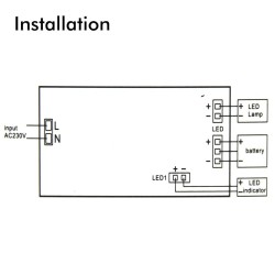 LED Emergency Light 4W + Ceiling Kit + Permanent Light Option - IP6...