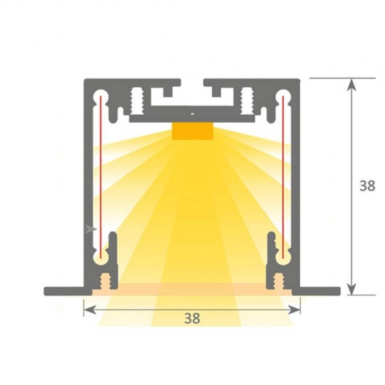 Lineare LED -  Einbau -  MOSKAU MINI SCHWARZ - 0,5 m - 1 m - 1,5 m - 2 m - IP54