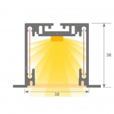 Lineare LED -  Einbau -  MOSKAU MINI SCHWARZ - 0,5 m - 1 m - 1,5 m - 2 m - IP54