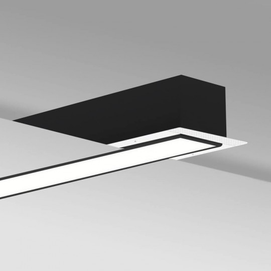 Luminária Linear LED - embutida - MOSCOU MINI PRETO - 0,5m - 1m - 1,5m - 2m - IP54
