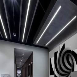 Luminária Linear LED - embutida - MOSCOU MINI PRETO - 0,5m - 1m - 1,5m - 2m - IP54