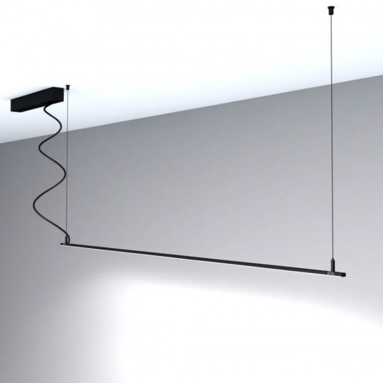 Lampe linéaire Suspension - MILANO SLIM NOIR - 0,5m - 1m - 1,5m - 2m - IP54
