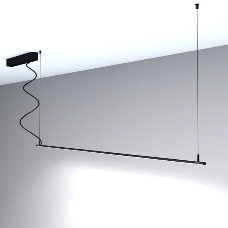 Lâmpada linear Pendente - MILANO SLIM PRETO - 0,5m - 1m - 1,5m - 2m - IP54