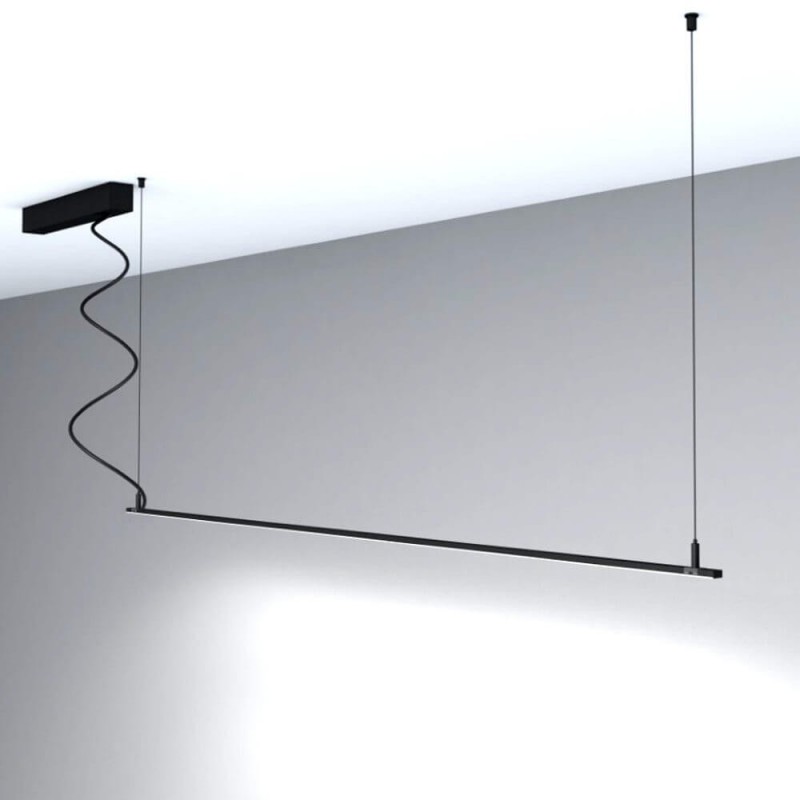 Lâmpada linear Pendente - MILANO SLIM PRETO - 0,5m - 1m - 1,5m - 2m - IP54