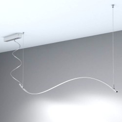 Linear Lamp Pendant - MILANO SLIM SILVER CURVES - 0.5m - 1m - 1.5m - 2m - IP20