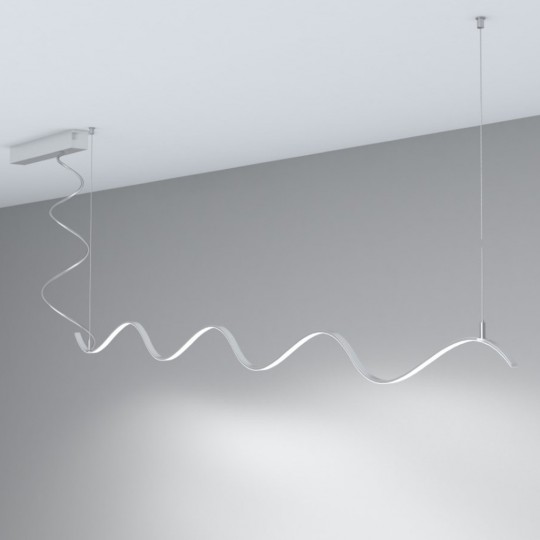 Linearlampe Pendelleuchte - MILANO SLIM SILBER CURVES - 0,5 m - 1 m - 1,5 m - 2 m - IP20