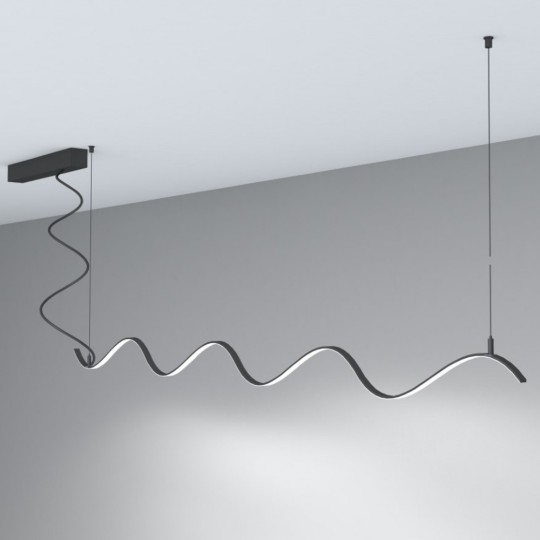 Lâmpada linear Pendente - MILANO SLIM PRETO CURVES - 0,5m - 1m - 1,5m - 2m - IP20