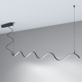 Lâmpada linear Pendente - MILANO SLIM PRETO CURVES - 0,5m - 1m - 1,5m - 2m - IP20