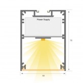 Régua linear LED - MUNIQUE PRATA - 0,5m - 1m - 1,5m - 2m - IP20