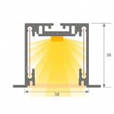 Luminaria Lineal LED - Empotrar - MOSCU MINI PLATA - 0.5m - 1m - 1,5m - 2m - IP54