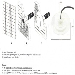 Lâmpada LED Subaquática DC12V - 12W - IP68