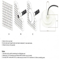 Lámpara LED Sumergible DC12V - 12W - IP68 - RGB