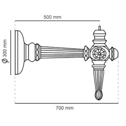 Comprar Suporte ou Braço para Candeeiros Antorcha - Alumínio - 70cm