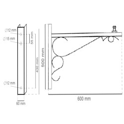 Comprar Suporte ou Braço para Candeeiros Turol - Aço - 60cm