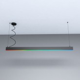 Lâmpada linear Pendente LED RGB+WITE  - MUNIQUE SLIM PRETO - 0,5m - 1m - 1,5m - 2m - IP54