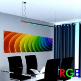 Lâmpada linear Pendente LED RGB - MUNIQUE SLIM  PRETO - 0,5m - 1m - 1,5m - 2m - IP54