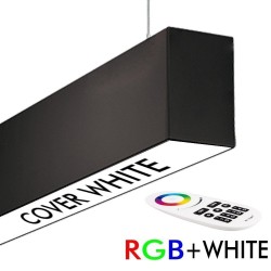 Lâmpada linear Pendente LED RGB+WITE  - MUNIQUE SLIM PRETO - 0,5m - 1m - 1,5m - 2m - IP54