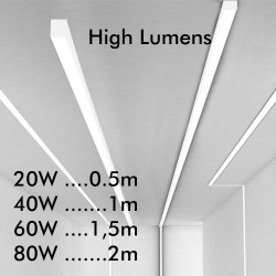 Régua linear LED - MUNIQUE BRANCO - 0,5m - 1m - 1,5m - 2m - IP20