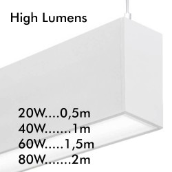 Linear Lamp Pendant - MUNICH WHITE - 0.5m - 1m - 1.5m - 2m - IP20