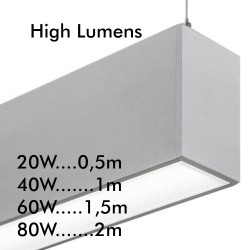 Linear Lamp Pendant - MUNICH SILVER - 0.5m - 1m - 1.5m - 2m - IP20