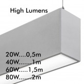 Lámpara Lineal Colgante - MUNICH PLATA- 0.5m - 1m - 1,5m - 2m - IP20