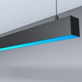 Lâmpada linear Pendente LED RGB - MUNIQUE SLIM  PRETO - 0,5m - 1m - 1,5m - 2m - IP54