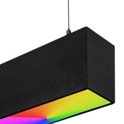 Lâmpada linear Pendente LED RGB - MUNIQUE SLIM  PRETO - 0,5m - 1m - 1,5m - 2m - IP54