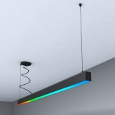 Lampe linéaire Suspension LED RGB - MUNICH SLIM NOIR - 0,5m - 1m - 1,5m - 2m - IP54
