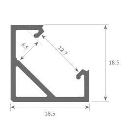 Barra linear de LED - Superfície - TEXAS PRATA - 0,5m - 1m - 1,5m - 2m