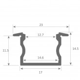 Barra Lineal LED integrado - Empotrable - FILADELFIA PLATA -24V-  0,5m - 1m - 1,5m - 2m