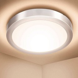 Plafón LED Circular Superficie Acero Inox 15W - CCT