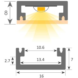 Lámpara Lineal Colgante - MILANO PLATA - 0.5m - 1m - 1,5m - 2m - IP20