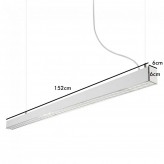 Lâmpada Linear Pendente LED 36W - SKIVE - 150cm - 4000K - IP20