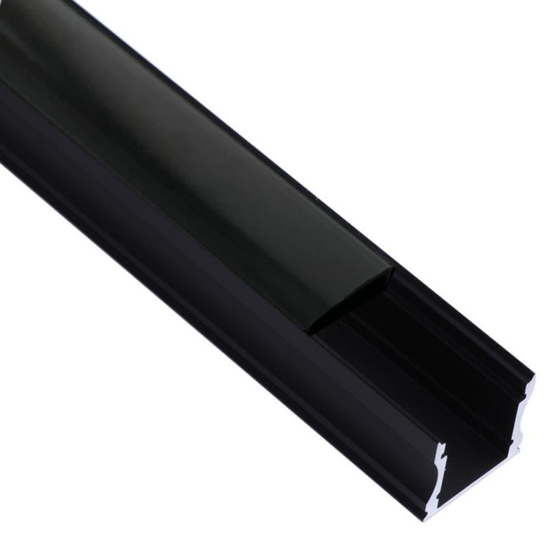 Aluminiumprofil Schwarz und Weiß  -U - 2 Meter - für LED