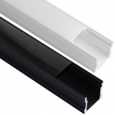 Aluminiumprofil Schwarz und Weiß  -U - 2 Meter - für LED