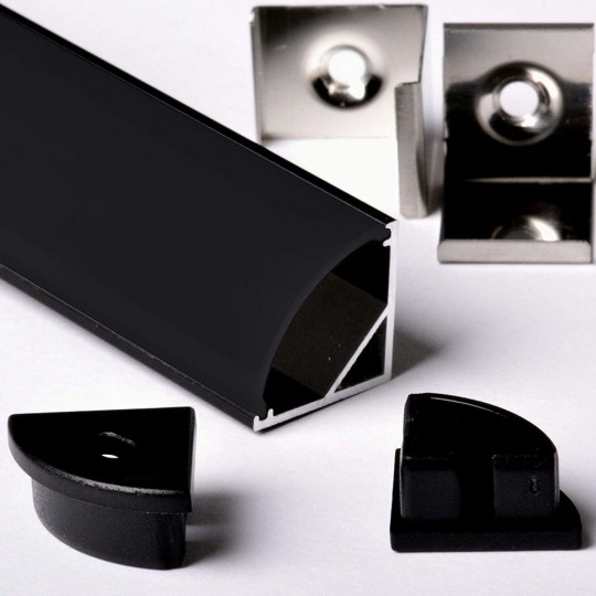 Profile White &amp; Black  - 2 Meters - L - Aluminum - for LED