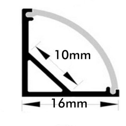 Perfil Branco e Preto - 2 metros - U - Alumínio - para LED