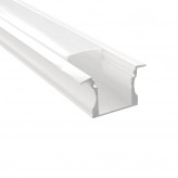 Profilé Blanc et Noir - 2 mètres - à Encastrer - Aluminium - pour LED