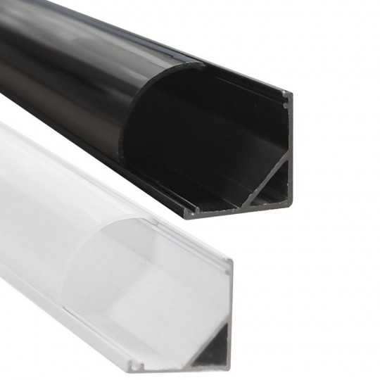 Profilé Blanc et Noir - 2 mètres - L - Aluminium - pour LED