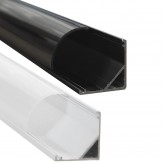 Aluminiumprofil Schwarz und Weiß  -L - 2 Meter - für LED