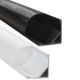 Perfil Blanco y Negro 2 metros  Aluminio - L - para LED