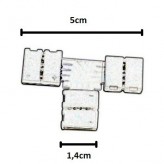 Conector de presión para tira LED monocromática en T