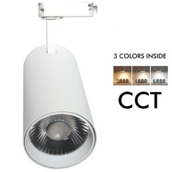 Foco LED 30W MAYA Blanco Carril Monofásico -  CCT- DOB Driverless - CRI +90