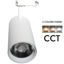 Foco LED 30W MAYA Blanco Carril Monofásico -  CCT- DOB Driverless - CRI +90