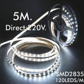 LED Strip 220V | 120xLED/m | 5m | SMD2835 | 1560Lm | 14W/M | IP65